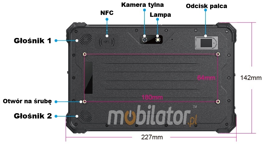 Mobipad 08DS-RTML wstrzsoodporny przemysowy tablet Android 4G LTE IP68